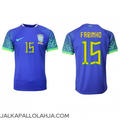 Brasilia Fabinho #15 Kopio Vieras Pelipaita MM-kisat 2022 Lyhyet Hihat